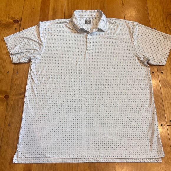 Callaway Other - Callaway Opti-Dri Golf Polo Mens 2XLT White Blue Geometric Print Performance A10